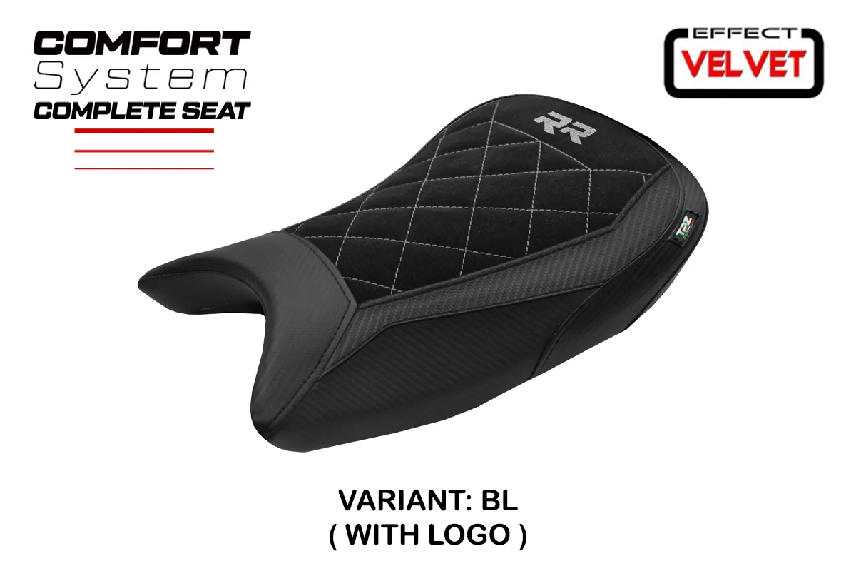 Komplette Sitzbank für BMW S 1000 RR 2019-2026 - mod Varel Velvet Comfort System – BL (schwarz)