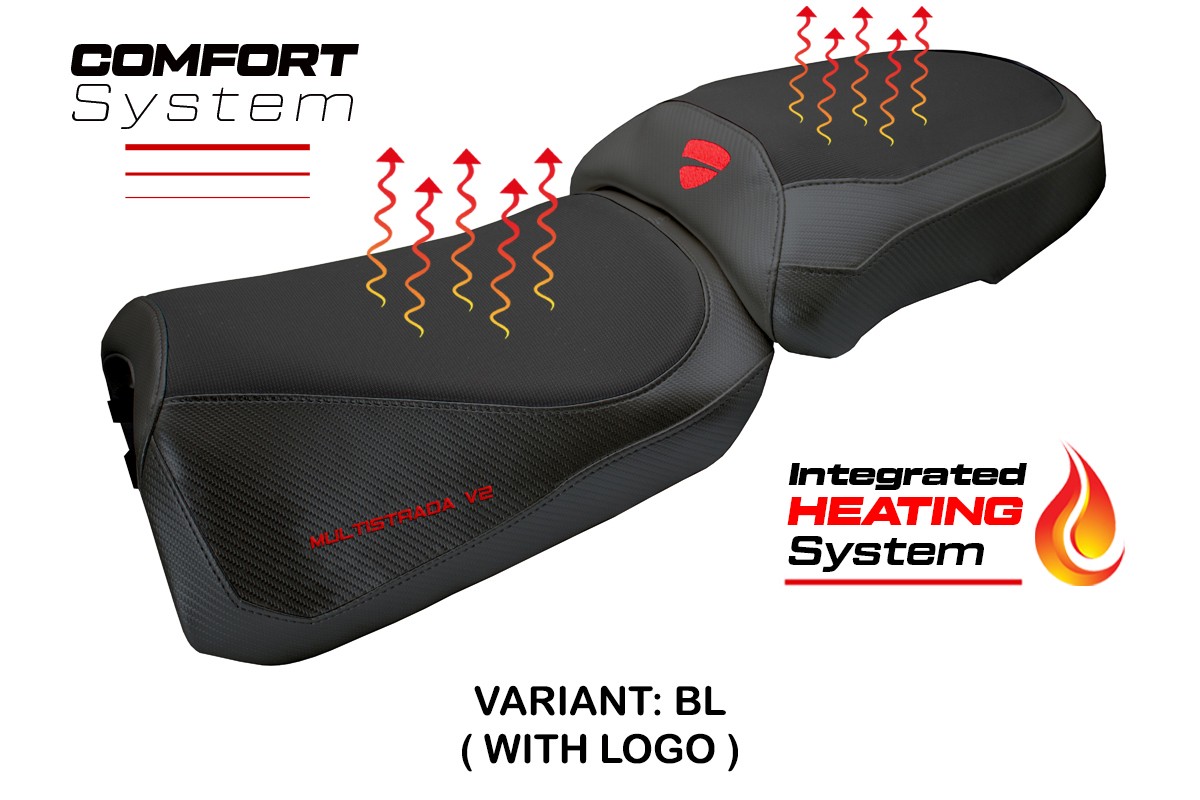 Sitzbezug für Ducati Multistrada V2 2025-2026 - mod Aura Heating Comfort System – BL (schwarz)
