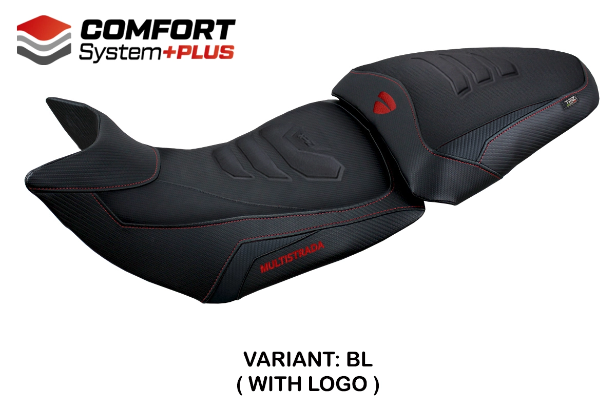 Sitzbezug für Ducati Multistrada 1200 / 1260 2015-2020 - mod Jazan Comfort System Plus – BL (schwarz)