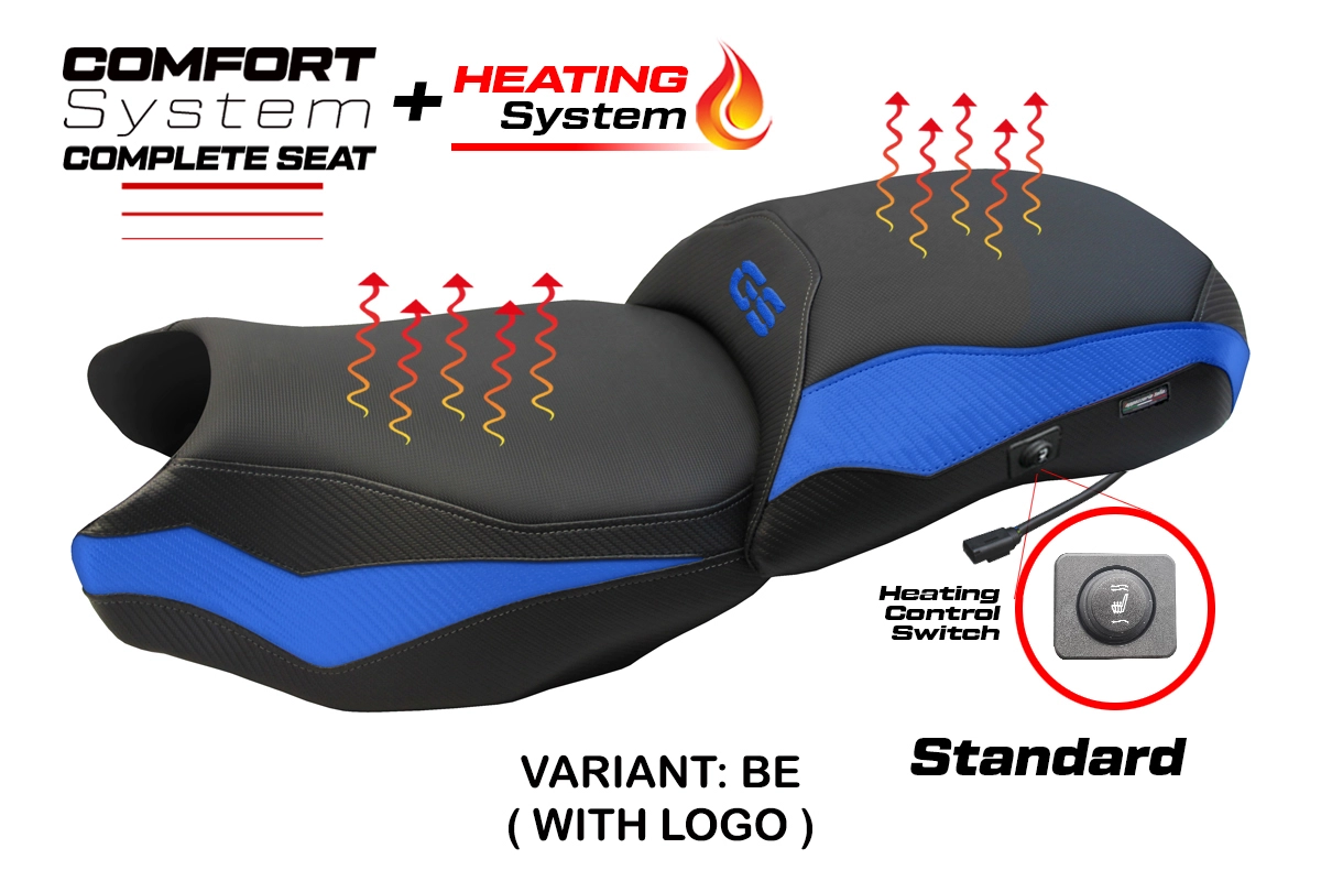 Komplette Sitzbank für BMW R 1250 GS 2019-2023 - mod Paphos Heating Comfort System - Standard – BE (blau)