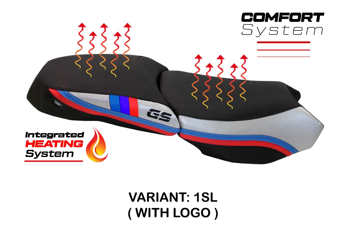 Sitzbezug für BMW R 1200 GS Adventure 2013 - 2018 - mod Heating Comfort System – 1SL (silber)