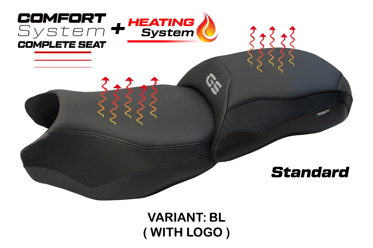 Komplette Sitzbank für BMW R 1200 GS 2013-2018 - mod Mainz Heating Comfort System - Standard – BL (schwarz)