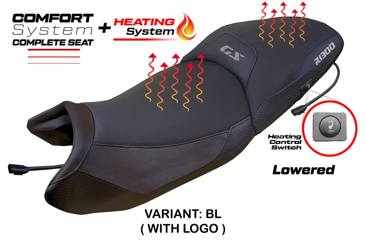 Komplette Sitzbank für BMW R 1300 GS 2023-2026 - mod Dorfen Heating Comfort System - Gesenkt – BL (schwarz)