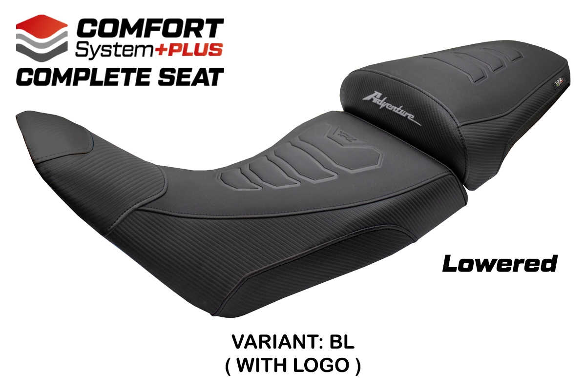 Komplette Sitzbank für Honda Africa Twin 1100 2020-2026 - mod Asmara Comfort System Plus - Gesenkt – BL (schwarz)