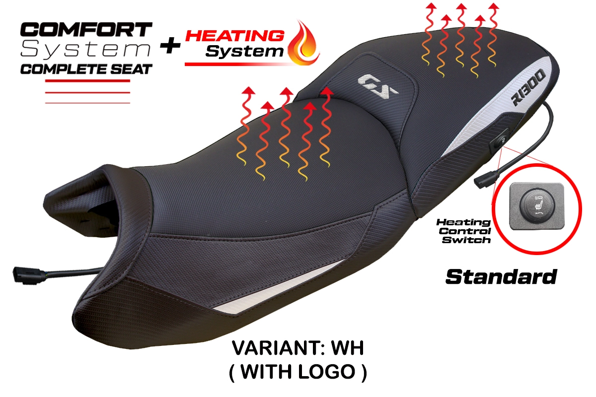 Komplette Sitzbank für BMW R 1300 GS 2023-2026 - mod Dorfen Heating Comfort System - Standard – WH (weiß)