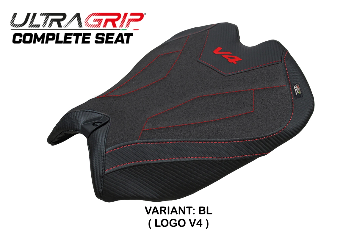 Komplette Sitzbank für Ducati Panigale V4 2025-2026 - mod Pavia Ultragrip – BL (schwarz)