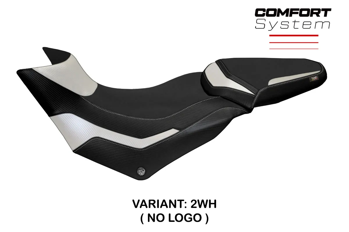 Sitzbezug für Ducati Multistrada 950 2017 - 2021 - mod Praga 1 Comfort System – 2WH (weiß)