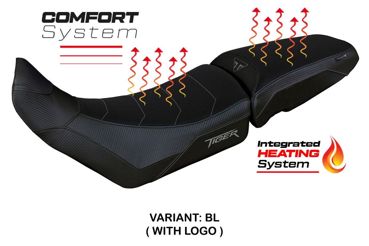 Sitzbezug für Triumph Tiger 850 Sport 2021 - 2025 - mod Heating Comfort System – BL (schwarz)