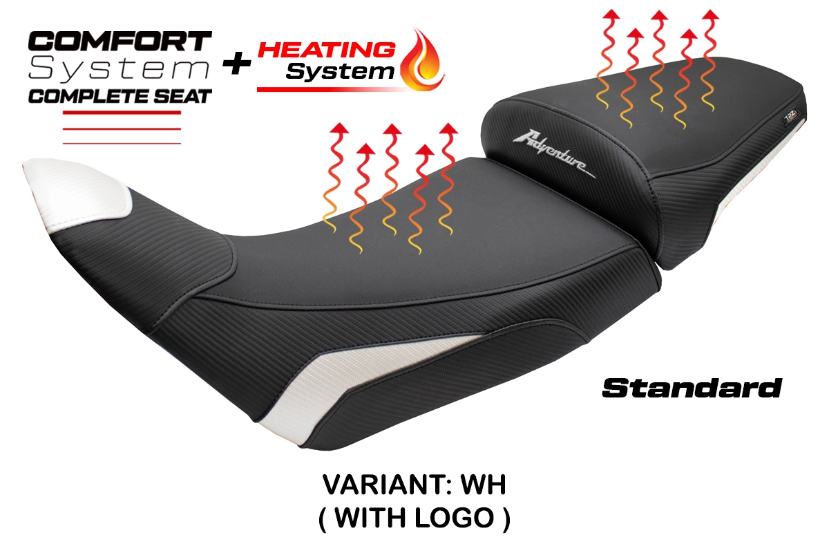 Komplette Sitzbank für Honda Africa Twin 1100 2020-2026 - mod Asmara Heating Comfort System - Standard – WH (weiß)