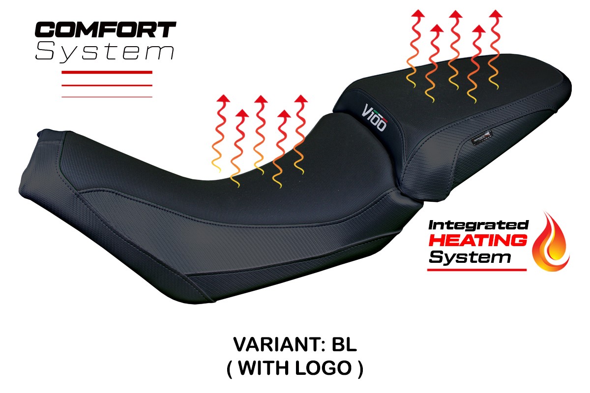 Sitzbezug für Moto Guzzi V100 Mandello 2022-2026 - mod Heating Comfort System – BL (schwarz)